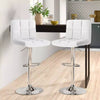 2x Chrome & Height Adjust Swivel Faux Leather Kitchen Breakfast Bar Stool