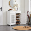 Shoe Cabinet Wooden Shoe Storage Cabinet Organizer 4-Tier Shoes Rack White