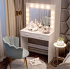 LED Light Vanity Dressing Table Set Bedroom Makeup Desk With Mirror Drawer Stool