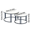 Modern Nesting Coffee Table Round Marble Side End Table Black Color Frame Solid