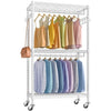 Heavy Duty Metal Double Rail Clothes Garment Hanging Rack Shelf Display Stand UK