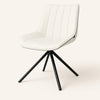 2 x Swivel Dining Chairs Matt PU Leather Padded Seat Dining Room Chair Modern