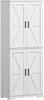 Kitchen Pantry Cabinet Tall 4 Door Adjustable Shelves Storage White Wood Unit