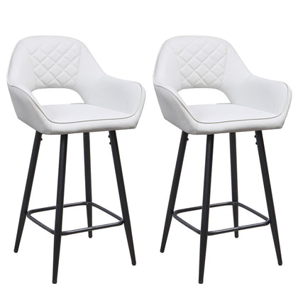 2PCS Barstools Padded Upholstered Dining Chair Breakfast Bar Seating for Cafe