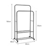 Rolling Double Clothes Rail Hanging Rack Garment DisplayStand Shoe Storage Shelf