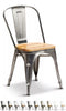 Style Industrial Metal Dining Chairs Vintage Retro Kitchen Cafe Stacking