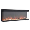 3D Media Wall Inset Electric Fire 3 Sided Panoramic Glass 9/12 LED Flame Colours