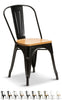Style Industrial Metal Dining Chairs Vintage Retro Kitchen Cafe Stacking