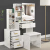 Dressing Table With Drawers Mirror Stool Set Makeup Desk Vanity Table Bedroom