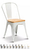 Style Industrial Metal Dining Chairs Vintage Retro Kitchen Cafe Stacking
