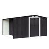4*8/6*8/8*8/10*8ft Metal Garden Storage Shed Roof Tool Firewood w/Sliding Door