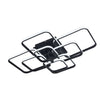 Modern LED Ceiling Light Black Frame Square Shape Chandelier Dining Room