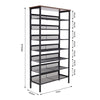 4/5/8Tier Wooden Shoe Rack Tall Shelf Unit Cabinet Organizer Rustic Brown