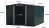 Garden Storage Shed Metal Outdoor Box w/ Base for Backyard Bike Tool 4ft-10ft