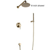 Brass Bathroom Rainfall Shower Mixer Set Shower System Bath Taps Faucet 8-12"