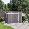 Large 8/6x4ft Outdoor Cabin Shed Plastic Garden Tools Storage House with Window