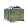 Aluminium Greenhouse Polycarbonate Garden Shed Grow House Green Frame 4 Sizes
