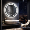 Fogless Round LED Bathroom Mirror Frameless Wall Mount Dustproof Memorize Mirror