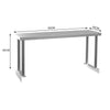 Stainless Steel Kitchen Commercial Prep Table Overshelf Catering Worktop Bench