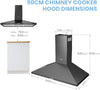COMFEE' 60/90 cm Extractor Hood Wall Mounted Range Hood with LED&Carbon Filters
