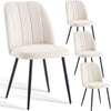 Set of 2,4,6 Velvet Suede Dining Chairs Upholstered seat Ergnomic with Metal Leg