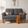 2-Seater Sofa Small Fabric Couch Armrest Side Pocket Modern Living Room