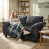2 Seater Sofa, Chenille Sofa with Spring Cushions, Wide Armrests