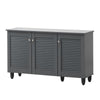 Shoe Storage Cabinet 3 Slatted Doors Rack Cupboard Stand Drawer Unit Footwear