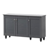 Shoe Storage Cabinet 3 Slatted Doors Rack Cupboard Stand Drawer Unit Footwear