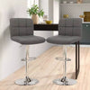2x Chrome & Height Adjust Swivel Faux Leather Kitchen Breakfast Bar Stool