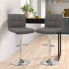 Neo 2x Chrome & Height Adjust Swivel Faux Leather Kitchen Breakfast Bar Stool
