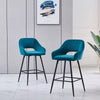2 X Bar Stools Velvet Breakfast Chair Kitchen High Counter Stool Pub Restaurant