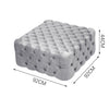 Large Upholstered Chesterfield Footstool Soft Pouffe Fabric Footrest Seat Bench