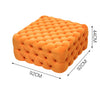 Large Upholstered Chesterfield Footstool Soft Pouffe Fabric Footrest Seat Bench