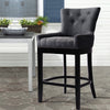 Fabric Wooden Breakfast Bar Stools Chair High Leg Chairs Counter Backrest Home