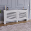 White Radiator Cover MDF Small Large Modern Wood Slat Grill Cabinet Furniture