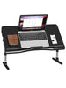 Laptop Bed Table with Drawer Adjustable Angle Height Folding Legs