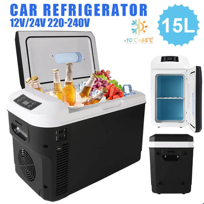 15L Centre Console Fridge, Portable Mini Vehicle-Mounted Refrigerator, Perfect for Travel Camping Outdoor Adventures