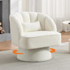 360° Swivel Accent Chair Upholstered Barrel Chair w/Striped Backrest Living Room