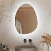 Bathroom Mirror with LED Lights Touch Dimmable Demister Irregular Wall Mounted