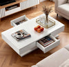 High Gloss LED Coffee Table With Storage Wooden 2 Drawer Living Room Furniture