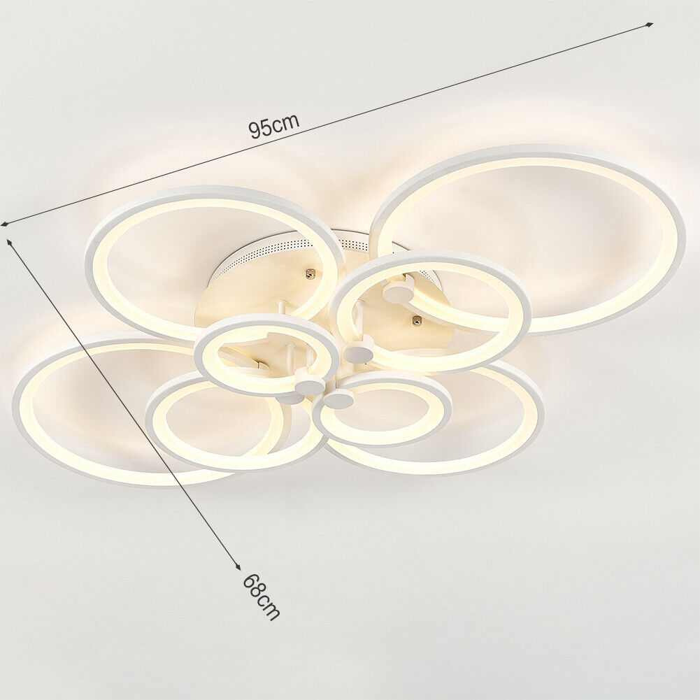 Square/Ring LED Ceiling Lamp Dimmable Light Chandelier Fixture Living Bedroom