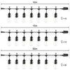 98FT Festoon Outdoor String Lights Mains Powered S14 30+1LED Bulbs Garden Lights