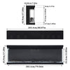 Electric 3 Sided Media Fire 40-100in Wall Insert LED Flames Fireplace Panoramic