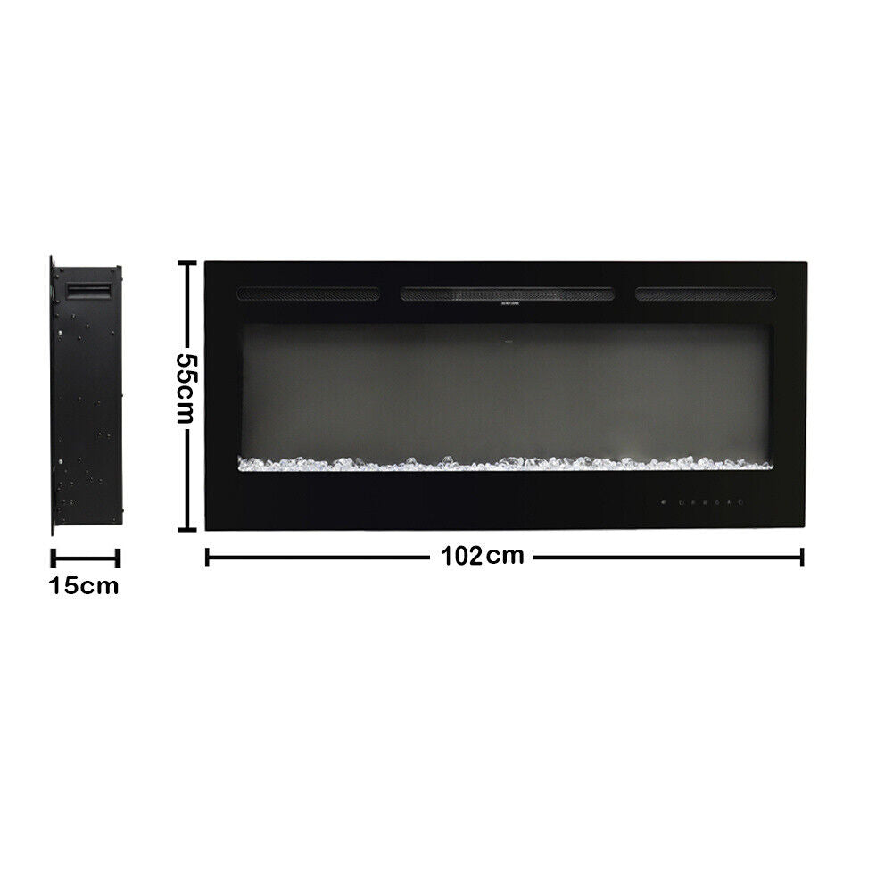 Electric Heater LED Fireplace Media Wall Fire Insert/ Wall Mount/ Stand 40-100in