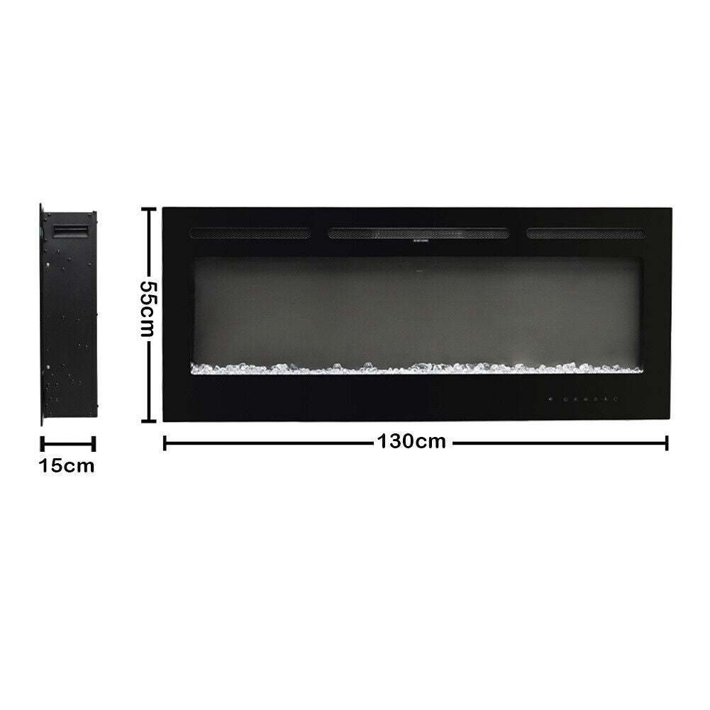 Electric Heater 40-100in LED Fireplace Media Wall Fire Insert/ Wall Mount/ Stand