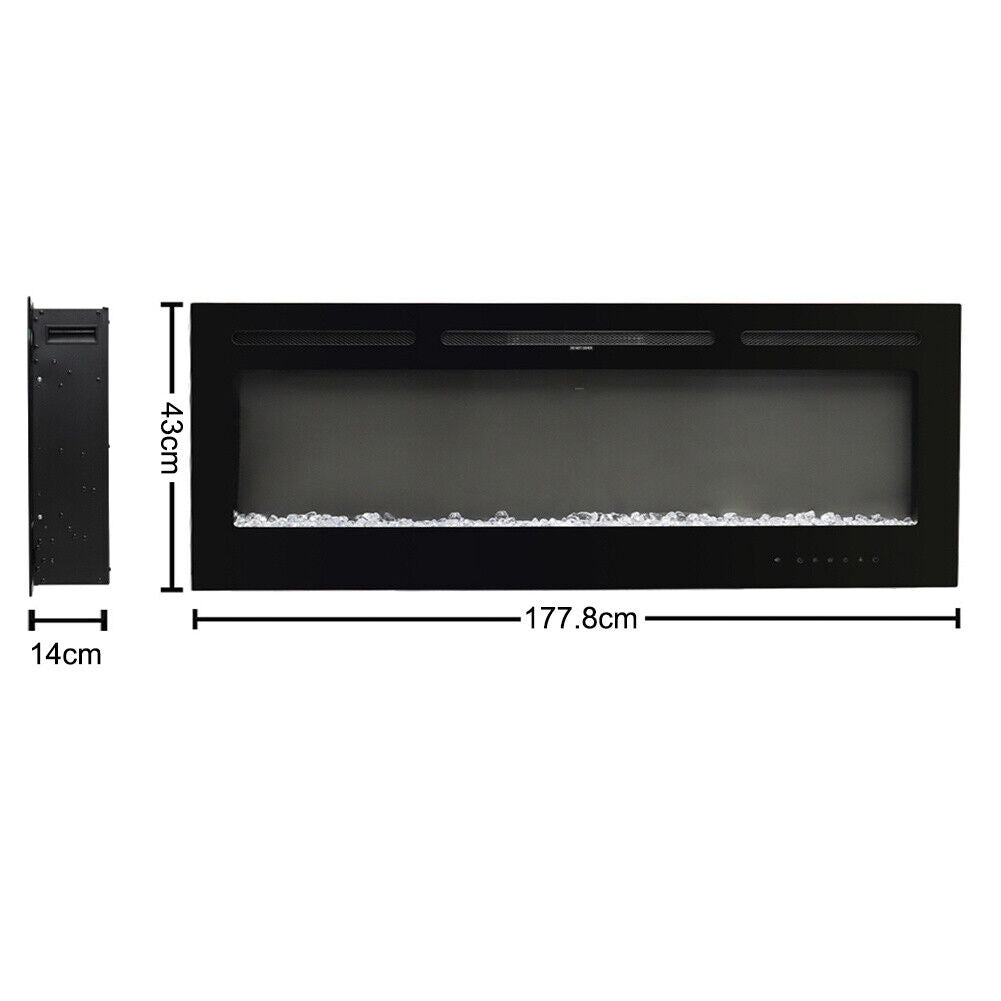 Electric Heater 40-100in LED Fireplace Media Wall Fire Insert/ Wall Mount/ Stand
