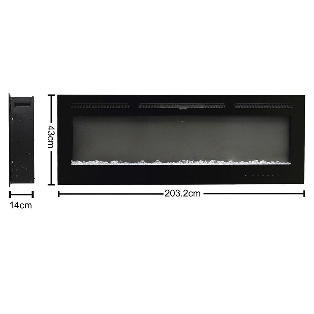 Electric Heater 40-100in LED Fireplace Media Wall Fire Insert/ Wall Mount/ Stand