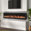 LED Fireplace Media Wall Fire Wall Mounted / Standing Electric Heater 40-100in