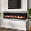 LED Fireplace Media Wall Fire Wall Mounted / Standing Electric Heater 40-100in